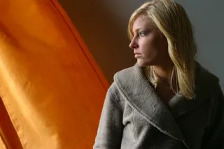 时尚，人物，女人，女孩，孤独，金发，金发，外套