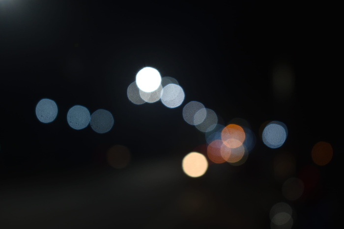 模糊，散景，灯，夜，黑暗，灯，城市，散焦