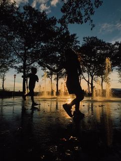 纽约，美国，电池公园，阳光，水，iphone，乐趣，爱