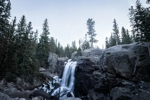 自然,风景,瀑布,树木,森林,树林,岩石,旅行 自然,风景,瀑布,树木,森林,树林,岩石,旅行