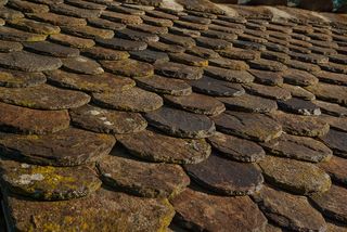 lozère，屋顶，石板，花岗岩，建筑，背景，全框架，图案