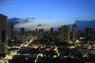 贝克，城市，人民，贝克，城市，城市景观，摩天大楼，云天，照明