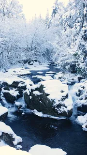 雪，岩石，湖泊，自然，冬天，白色，寒冷，风景