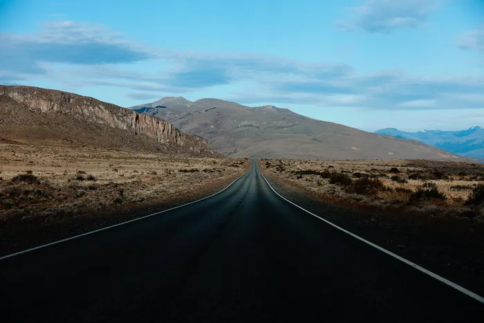 乡村，公路，乡村，沙漠，公路，天空，云，山脉