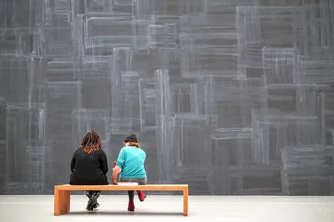 展览，参观者，画廊，看，参观者，画廊，博物馆，艺术，两个人