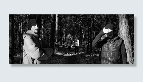 人，光，影，秋，寒，衣，树，树干