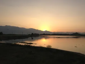 日落，风景，风景，金色的日落，温暖，风景，天空，山脉