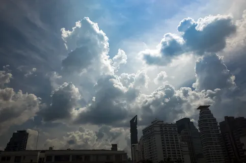 晴朗，云，天空，泰国，曼谷，云天，建筑结构，建筑