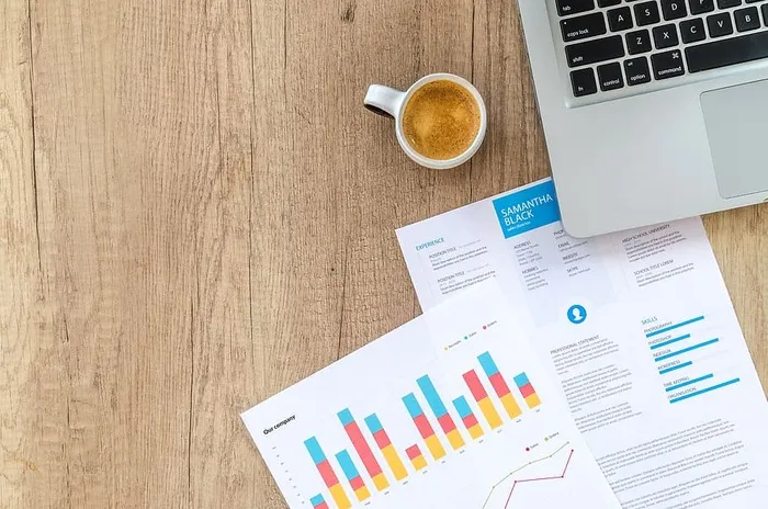 白色，陶瓷，马克杯，旁边，灰色，笔记本电脑，图表，图表