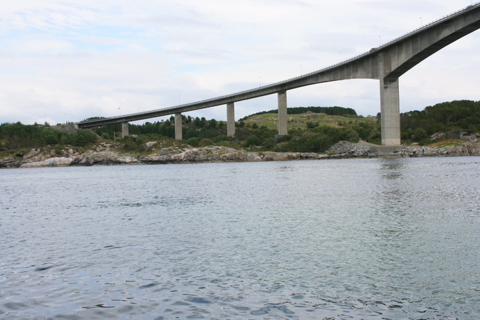 桥梁、混凝土、立柱、水、道路、挪威、landmark、天空
