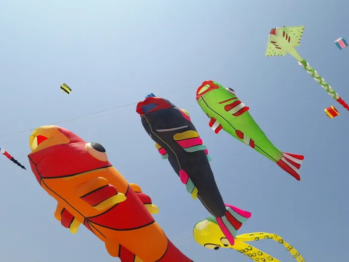 风筝，玩耍，泰国，查姆，华欣，天空，飞翔，风筝-玩具