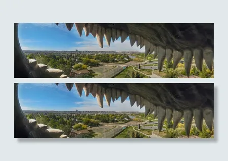 绿叶树，恐龙，drumheller，观景台，脚，牙齿，危险，接近