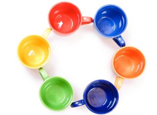 杯子，厨房，特写，孤立，堆，咖啡馆，无人，许多