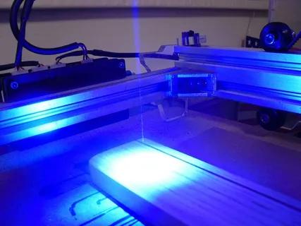 燃烧、光、激光、蓝色、工具、工业、技术、室内