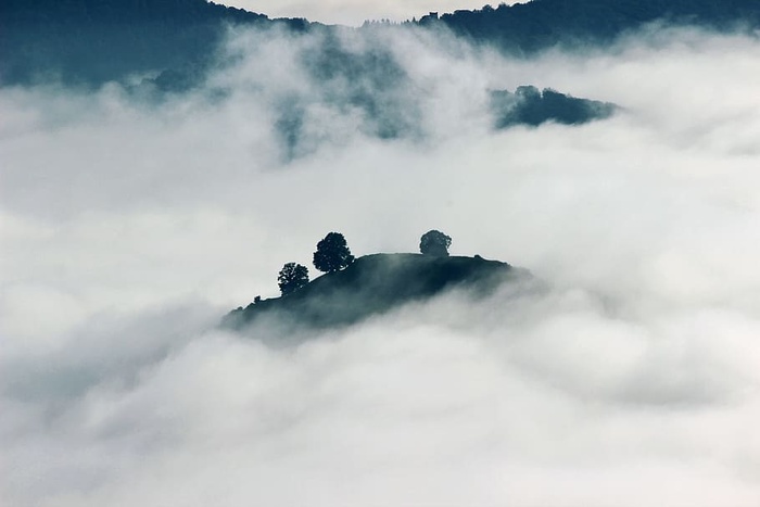 自然，风景，山脉，顶峰，山峰，天空，地平线，云朵
