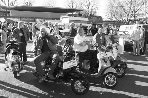 伦敦, 英国, 南岸中心, 模组, 复古, 年份, 滑板车, 真实的人