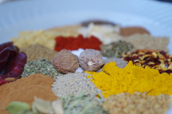 胡椒, 肉豆蔻, 多彩, 烹饪, 辣椒粉, 选择性焦点, 开花植物, 特写