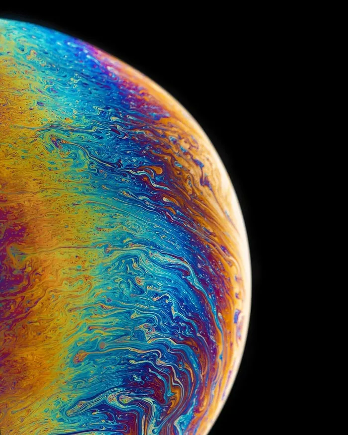五彩行星流体绘画