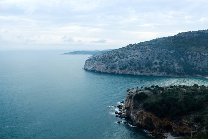 海湾，云，山，自然，海洋，岩石，岩石海岸，风景
