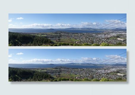 白天靠近水体的山