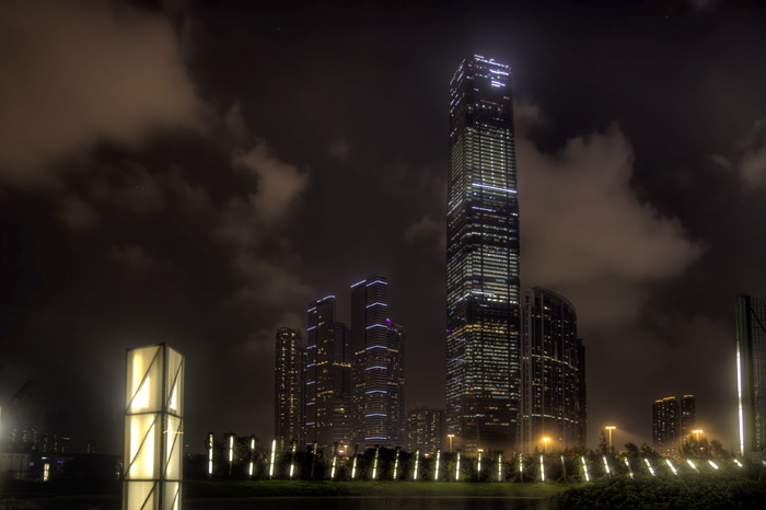 香港，摩天大楼，夜晚，联合广场，建筑，城市景观，城市，亚洲
