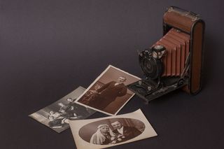 复古，棕色，黑色，相机，旧，怀旧，照片，相机