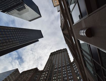 美国，纽约，高大，向上看，结构，摩天大楼，建筑