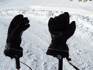 手套，寒冷，温暖，黑色，雪，黑色，雪，轮廓，户外