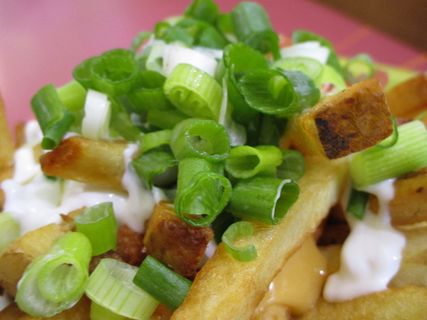 薯条、蔬菜、葱、纽约薯条、快餐、西餐、食品、食品和饮料