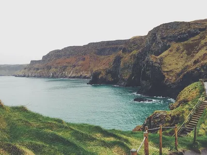 悬崖，旁边，身体，水，风景，照片，山脉，附近