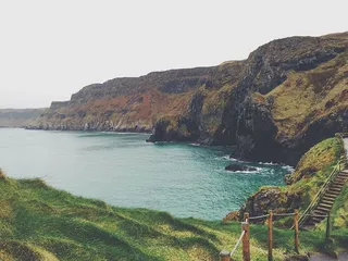 悬崖，旁边，身体，水，风景，照片，山脉，附近