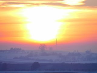 冬天的心情，日落，冬天，背光，冬日，寒冷，灯光