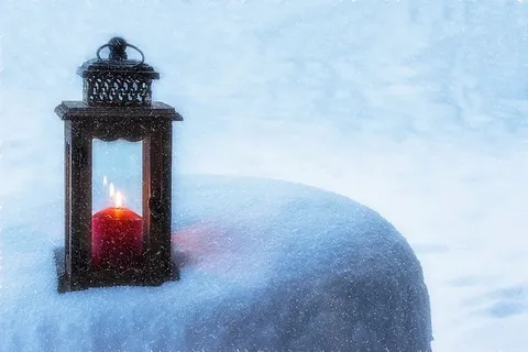 黑色，蜡烛灯笼，白色，表面，灯笼，蜡烛，灯光，情绪