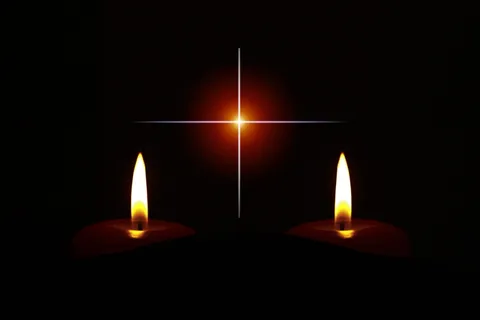 两支开明的蜡烛，哀悼，蜡烛，讣告，死，死，死，悲伤