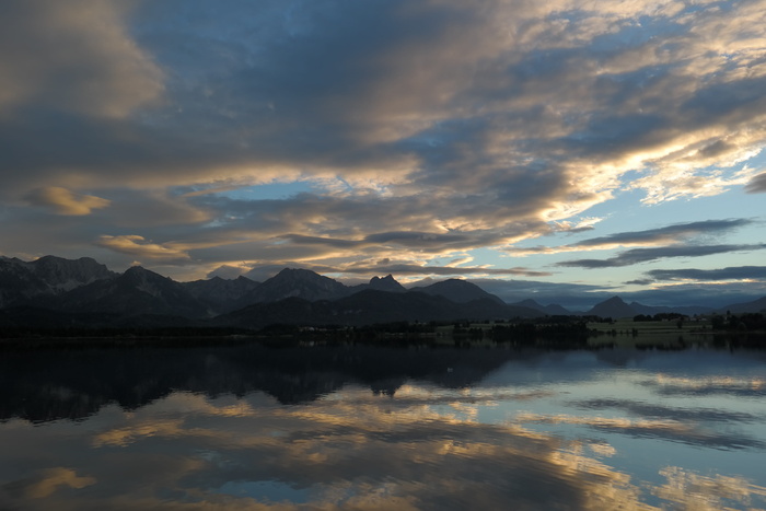 湖，倒影，山脉全景，全景，山脉，allgäu，恢复，安静