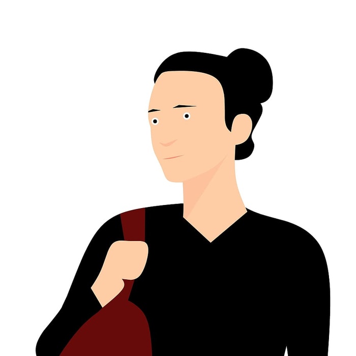 黑头发女人的插图。