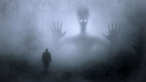 剪影，人物，幽灵，迷雾，幻想，迷雾，恐怖，神秘
