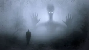 剪影，人物，幽灵，迷雾，幻想，迷雾，恐怖，神秘