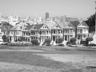 旧金山，加州阿拉莫广场，建筑外观，房屋，建筑结构，建筑，住宅