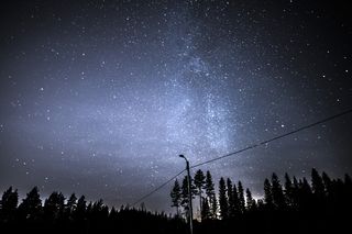 milkyway，星星，太空，天文学，星星-太空，天空，树，夜晚