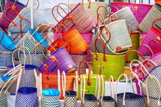 采购产品袋子，柳条，工艺品，篮子，篮子，编织，多色