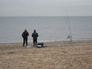 寒冷, 天气, 冬天, 严酷, 海, 海滩, 英格兰, 杆