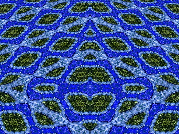 为对称和深度透视渲染的花朵的照片处理