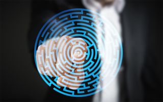 迷宫、手指、控制、打开、触摸、编程界面、收音机、门