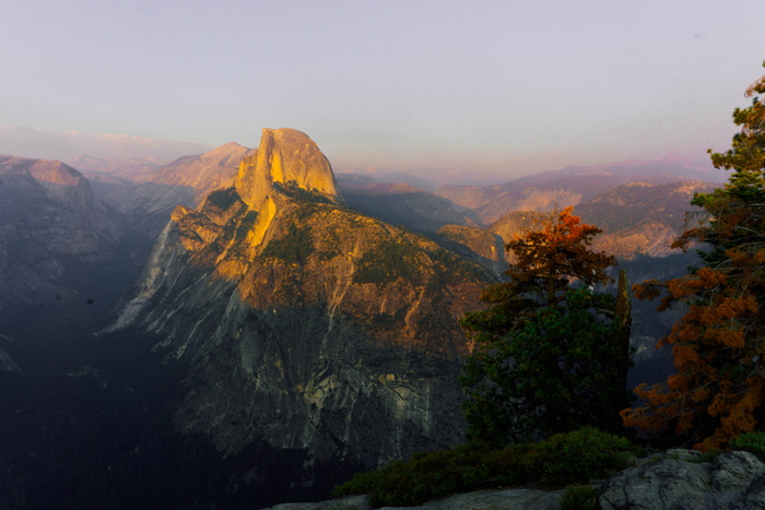 日落时的优胜美地, 风景摄影, 棕色, 山, 山, 岩石, 树木, 天空