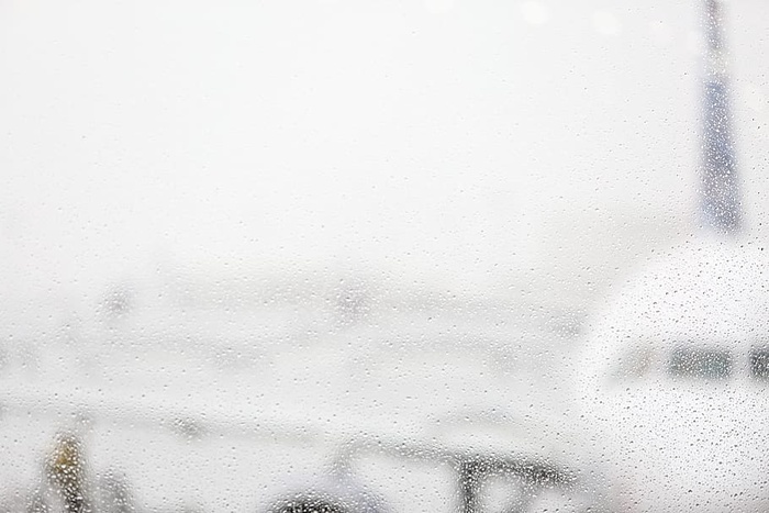 雨滴，潮湿，下雨，飞机，机场，旅行，交通，窗户