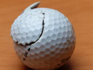 高尔夫球，高尔夫，球，白的，破的，高尔夫，球，打坏的，萨吉