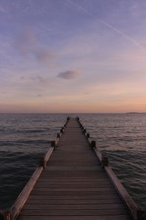 水体上的棕色木质船坞