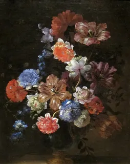 蓝色、粉色、棕色、红色、花卉绘画、让·巴蒂斯特·蒙诺耶、艺术、绘画 蓝色、粉色、棕色、红色、花卉绘画、让·巴蒂斯特·蒙诺耶、艺术、绘画