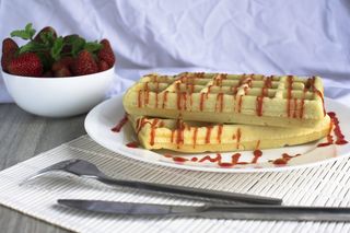 威化饼干，维也纳华夫饼干，甜点，食品，营养，盘子，甜味，浆果